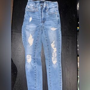 Aeropostale Light Blue Distressed Skinny Jeans